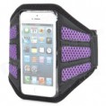 YC0129 Armband desportivo ajustável para iPhone 5 - Preto + Roxo